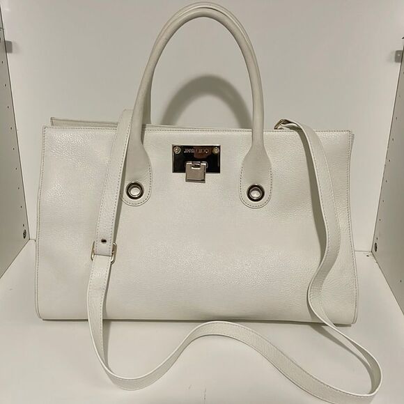 EUC- Jimmy Choo Ivory Shoulder Bag with Crossbody Strap